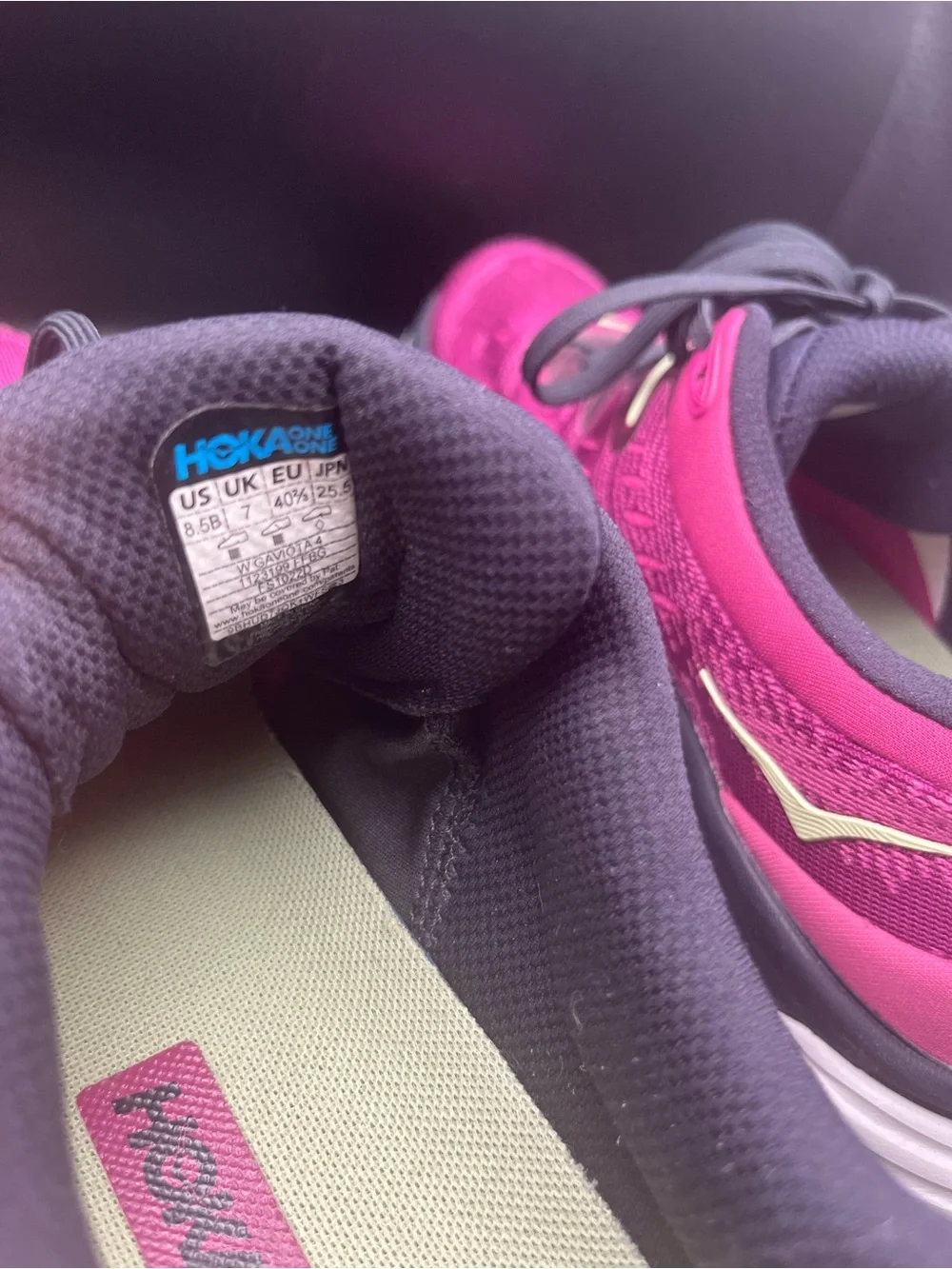 Hoka Women's Magenta Running Shoe with Black Accents